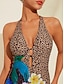 billige designer badetøj-blomstret leopardring trekantet bikini badedragt