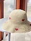 preiswerte Damen Hüte-Atmungsaktiver Outdoor-Strandurlaub-Schutz für Damen mit Herzmuster, breiter Krempe, Stroh-Sonnenhut
