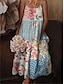 abordables Robes à motifs-Femme Graphic Imprimer Col Ras du Cou Robe mi-longue Bohême Rétro Vintage Intérieur Rendez-vous Sans Manches Eté