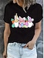 preiswerte T-Shirts für Damen-Damen T Shirt Graphic Bedruckt Wochenende Modisch Kurzarm Rundhalsausschnitt Schwarz Sommer