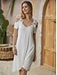cheap Plain Dresses-Women&#039;s T Shirt Dress Tee Dress Graphic Lace Patchwork V Neck Mini Dress Classic Daily Short Sleeve Summer Spring