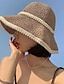 Недорогие Женские головные уборы-Соломенная шляпа-ведро с отделкой искусственным жемчугом, элегантные однотонные солнцезащитные шляпы, модные складные дорожные пляжные шляпы для женщин и девочек