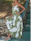 cheap Print Dresses-Women&#039;s Casual Dress Slip Dress Graffiti Backless Print Strap Long Dress Maxi Dress Vacation Beach Sleeveless Summer
