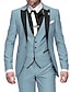 cheap Suits-Burgundy Gray Men&#039;s Prom Suits Wedding Party Suits Solid Colored 3 Piece Daily Business Plus Size Single Breasted One-buttons 2024