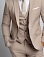 levne Obleky-khaki pánské svatební obleky jednobarevné 3dílné denní business plus velikost jednořadé dvouknoflíčkové 2024