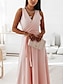 cheap Plain Dresses-Women&#039;s Casual Dress Long Dress Maxi Dress Lace up Date Vacation Streetwear Maxi V Neck Sleeveless Pink Wine Red Color