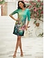 olcso Mintás ruhák-Női Váltó ruha Virágos Absztrakt Nyomtatott V-alakú Mini ruha Napi Féhosszú Nyár Tavasz