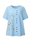 ieftine Bluze &amp; Cămăși Damă-Pentru femei Cămașă cămașă de in Bluză Floral Grafic Zilnic Alb Manșon scurt Epocă Casual Stil Nautic Vară Primăvară