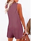 cheap Women&#039;s Rompers-Women&#039;s Jumpsuit Button Pocket Solid Color V Neck Streetwear Street Daily Regular Fit Sleeveless Black Pink Wine S M L Summer