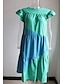 Χαμηλού Κόστους απλά φορέματα-Γυναικεία Καθημερινό φόρεμα Μίνι φόρεμα Πλισέ Κουρελού Χαβανέζα Στρογγυλή Ψηλή Λαιμόκοψη Κοντομάνικο Πράσινο του τριφυλλιού Χρώμα