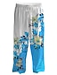 abordables Pantalons décontractés imprimés pour hommes-Homme Mode Décontractées Floral 3D effet Taille médiale Casual Standard