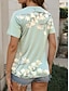 billiga T-shirts för damer-Dam T-shirt Hem Dagligen Elegant Kortärmad V-hals Grön Sommar