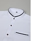 お買い得  メンズドレスシャツ-男性用 シャツ ドレスシャツ ボタンアップシャツ ホワイト ネイビーブルー ライトブルー グレー 長袖 パッチワーク スタンドカラー 結婚式 日常 フロントポケット 衣類 ファッション カジュアル 快適 スマートカジュアル