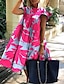 cheap Print Dresses-Women&#039;s summer oversized dress with round neck pink maple leaf print casual beach Dress