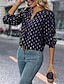 cheap Women&#039;s Blouses &amp; Shirts-Women&#039;s Shirt Blouse Geometric Print Casual Fashion Sleeveless V Neck Black Spring &amp;  Fall