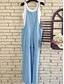 voordelige Damesoveralls-Dames Jumpsuit Effen Kleur Vierkante hals Streetwear Straat Dagelijks Normale pasvorm Mouwloos Zwart Leger Groen Rood S M L Zomer