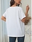 baratos Blusas e Camisas de mulher-Mulheres Camisa Social Blusa Floral Casual Feriado Botão Imprimir Branco Manga Curta Moda Decote Redondo Verão
