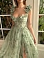 cheap Prom Dresses-A-Line Prom Dresses Princess Dress Prom Court Train Short Sleeve Strapless Tulle Backless with Floral Print Appliques 2024
