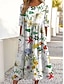 cheap Print Dresses-Women&#039;s Casual Dress Floral Pocket Print Crew Neck Midi Dress Vacation Half Sleeve Summer