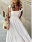 baratos Vestidos de Formatura-vestido xadrez feminino vestido casual vestido slip xadrez babados costas nuas alça espaguete vestido longo maxi vestido férias sem mangas verão