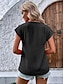 voordelige Basisshirts voor dames-Overhemd Blouse Dames Zwart Wit Blozend Roze Effen nappi Straat Dagelijks Modieus V-hals Normale pasvorm S