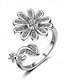 cheap Bracelets &amp; Bangles-1PC Ring For Women&#039;s AAA Cubic Zirconia White Wedding Daily Alloy Classic Flower