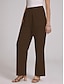 cheap Basic Women&#039;s Bottoms-Women&#039;s Wide Leg Chinos Cotton Linen Baggy Mid Waist Black Summer