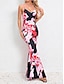 זול שמלות עם הדפס-בגדי ריקוד נשים שמלת קז&#039;ואל שמלת סליפ פרחוני דפוס גולף שמלה ארוכה שמלת מקסי סקסי חופשה ללא שרוולים קיץ