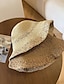 baratos Chapéus de Palha-Chapéu balde de palha de crochê bege/cáqui boho clássico cor sólida respirável chapéus de sol vintage para viagens ao ar livre chapéus de praia para mulheres e meninas