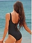 ieftine Costume Întregi-Pentru femei Normal Costume de Baie O bucată Monokini Costume de baie Costum de baie Costume de baie modeste Controlul abdomenului Dungi Bloc Culoare Dungi Cu Bretele Vacanță Costum de plajă Costume