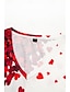 economico T-Shirt da donna-Per donna maglietta Con cuori Stampa San Valentino Fine settimana Di tendenza Manica lunga A V Rosso Primavera &amp; Autunno