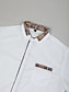 baratos camisa de botão masculina-Homens Camisa Social camisa de botão Camisa casual Preto Branco Rosa Azul Marinha Manga Longa Bloco de cor Lapela Diário Férias Bolso frontal Roupa Moda Casual Confortável