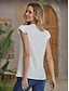baratos Tops básicos de mulher-Mulheres Camisa Social Camisa de renda Tecido Renda Frufru Feriado Para Noite Elegante Manga Curta Decote V Branco