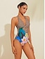 abordables maillots de bain de créateurs-maillot de bain bikini triangle à anneaux léopard et fleurs