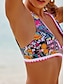 preiswerte Designer-Bademode-Lang geschnittenes Triangel-Bikini-Set mit Stickerei