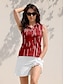billiga Kvinnors golfkläder-Dam Vandringspolotröja Sjöblå Svart Röd Ärmlös Solskydd Överdelar Rand Golfkläder för damer Kläder Outfits Bär kläder