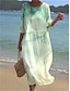 preiswerte Bedruckte Kleider-Damen Sommerkleid Graphic Bedruckt Rundhalsausschnitt Midikleid Böhmen Verabredung Strand Kurzarm Sommer Frühling