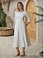 cheap Plain Dresses-Women&#039;s Casual Dress Graphic Ruched Crew Neck Midi Dress Elegant Work Daily 3/4 Length Sleeve Fall Winter