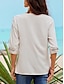 cheap Women&#039;s Blouses &amp; Shirts-Women&#039;s Summer Tops Blouse Embroidered White 3/4 Length Sleeve V Neck Summer Spring