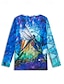 cheap Women&#039;s T-shirts-Women&#039;s T shirt Tee Floral Animal Dragonfly Print Casual Holiday Fashion Long Sleeve V Neck Navy Blue Spring &amp;  Fall