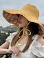 זול כובע דלי-בגדי ריקוד נשים כּוֹבַע כובע דלי כובע שמש נייד הגנה מפני השמש בָּחוּץ רחוב סוף שבוע צבע טהור משובץ צבע אחיד