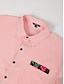abordables Camisa de lino y algodón-Hombre Camisa camisa de lino Abotonar la camisa Camisa de playa Negro Blanco Rosa Manga Larga Floral Diseño Primavera &amp; Otoño Casual Diario Ropa Empalme