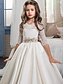 cheap Flower Girl Dresses-Ball Gown Floor Length Flower Girl Dress First Communion Girls Cute Prom Dress Satin with Sash / Ribbon Royal Style Boho Fit 3-16 Years