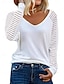 abordables Tops básicos de mujer-Camiseta Mujer Negro Blanco Rosa Plano Malla Calle Diario Moda Escote en Pico Ajuste regular S