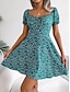 cheap Print Dresses-Women&#039;s Casual Dress Floral Print V Neck Mini Dress Vacation Short Sleeve Summer
