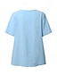 billiga Damblusar och skjortor-Dam Skjorta linneskjorta Blus Blommig Grafisk Dagligen Vintage Ledigt Kortärmad Rund hals Vit Sommar Vår