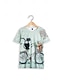 billige T-skjorter til kvinner-Dame T skjorte Blomstret Katt Trykt mønster Daglig Helg Grunnleggende Kortermet Rund hals Blå