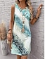 cheap Print Dresses-Women&#039;s Casual Dress Tank Dress Marble Print Crew Neck Mini Dress Vacation Sleeveless Summer
