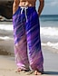 olcso Nyomtatott alkalmi férfi nadrágok-Férfi Hawaii Falfirkálás Fokozatos Nadrágok 3D nyomtatás Egyenes szárú nadrág Közepes csípő Elasztikus derékrész húzózsinórral Szabadtéri Utca Szabadság Nyár Tavasz Ősz Laza fit Mikroelasztikus