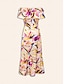 abordables robe décontractée imprimée-Satin Resort - Robe mi-longue imprimée à volants